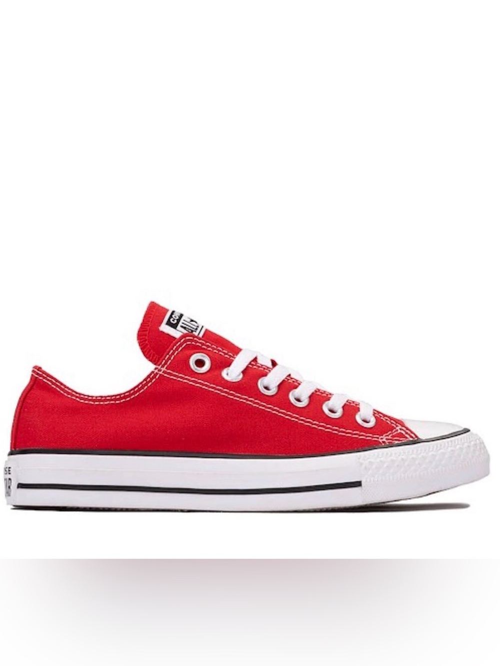 Converse Red Low-Top Canvas Sneakers with White Accents